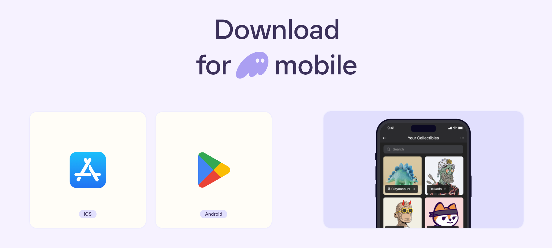 A screenshot of Phantom mobile options